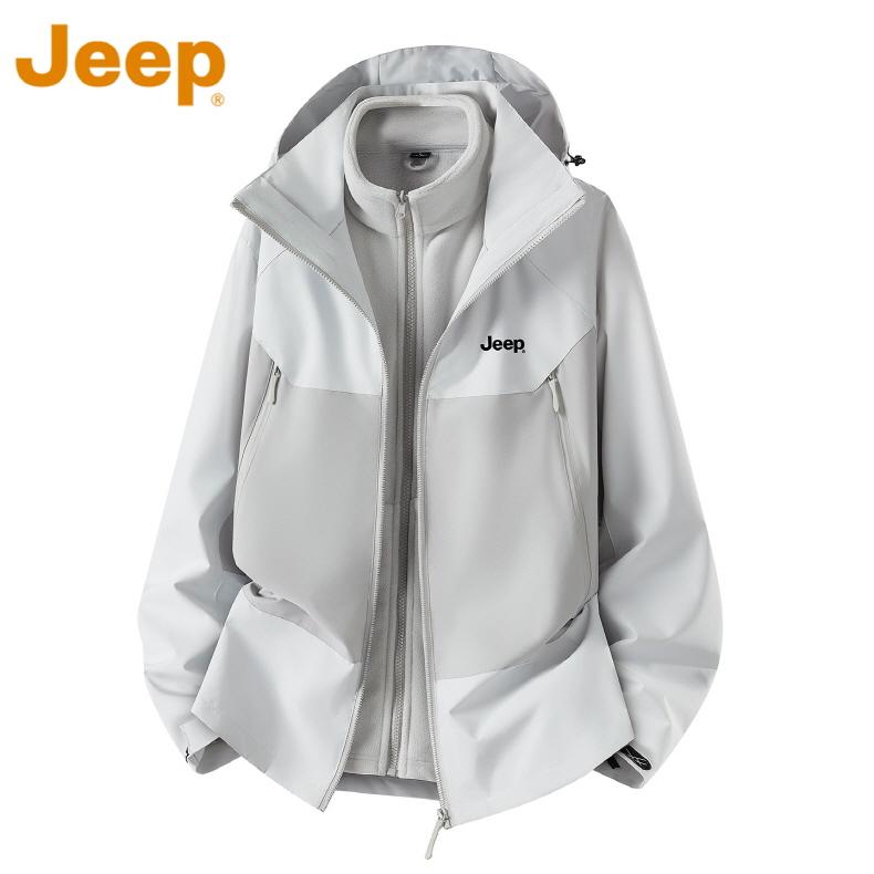 JEEP SPIRIT 아웃도어 빅사이즈 135kg 3in1 탈부착 바람막이점퍼 루즈핏 남성 코트 아웃도어 지프 잠바 - 상세 이미지 4