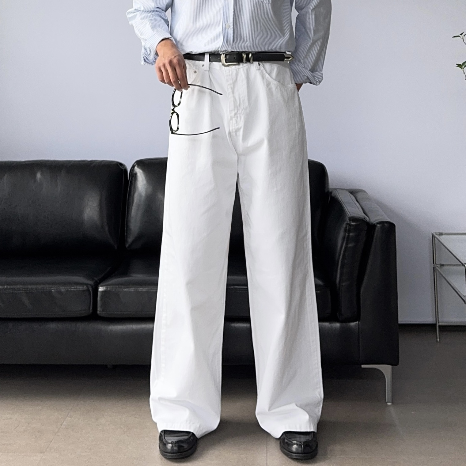 남자흰바지 치노팬츠 남자통바지 남성가을면바지 - 상품 이미지