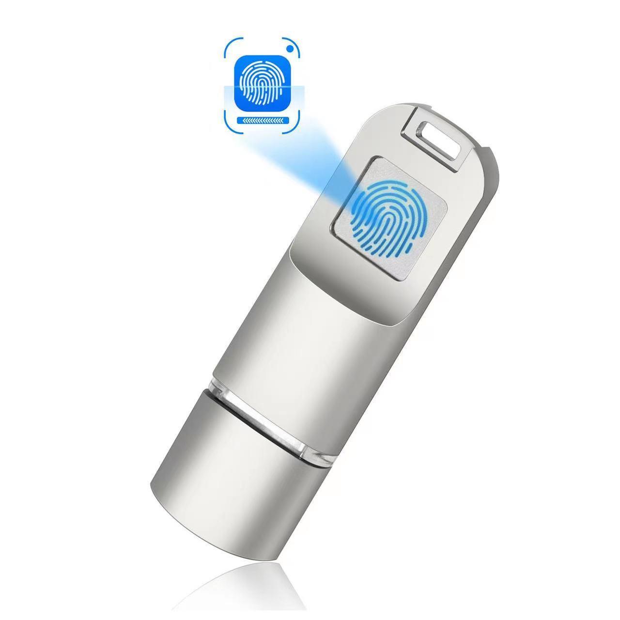 지문인식 대용량 USB 메모리 타입C 휴대폰 컴퓨터용 실버 중국어 버전 16GB - 상품 이미지