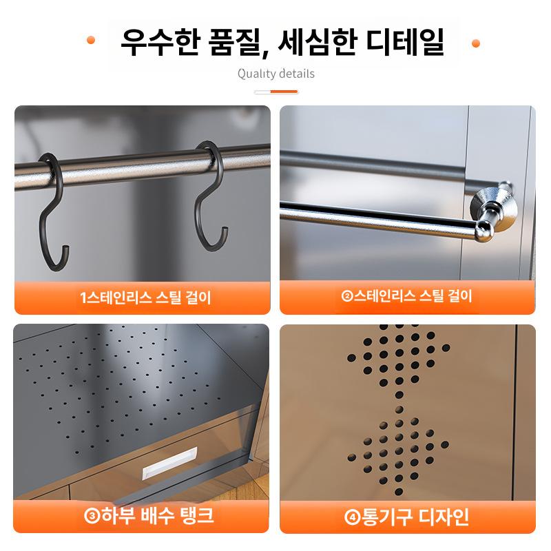 스텐 청소도구함 대걸레 걸이 철제 보관함 다용도 정리함 201 단일문 두꺼운 유형 - 상세 이미지 5