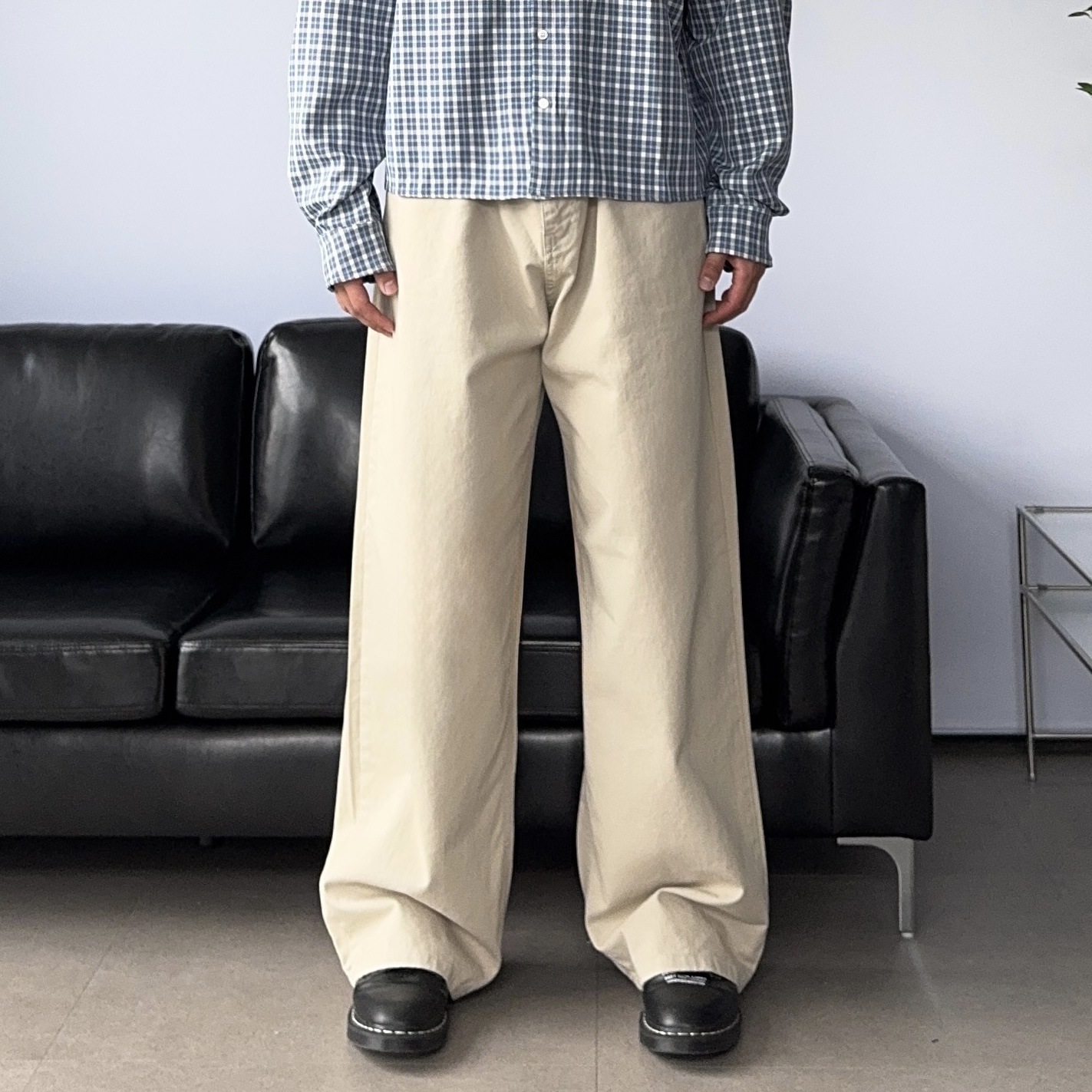 1+1 남자흰바지 치노팬츠 남자통바지 남성가을면바지 - 상세 이미지 5