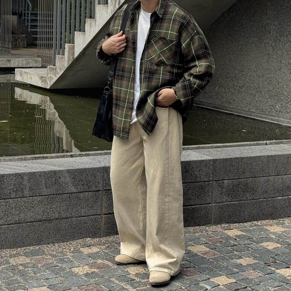 플란넬셔츠 남자체크남방 남자오버핏셔츠 이미지 6