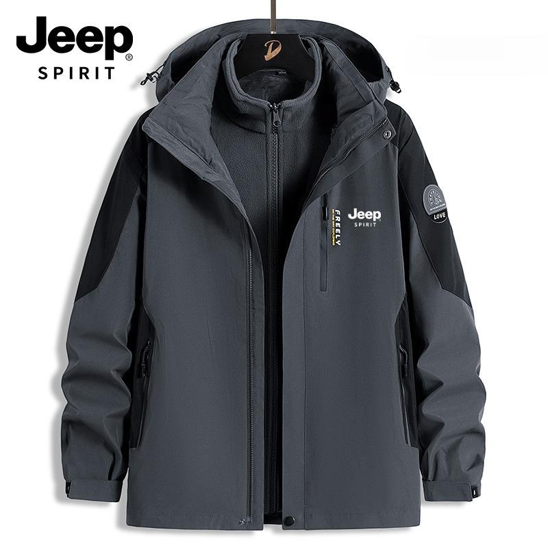Jeep SPIRIT 바람막이점퍼 (남성) 3in1 완벽방수 기모안감 탈부착 야상 등산복 - 상품 이미지
