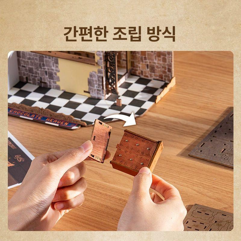 키덜트 취향저격 헨리의 초콜릿 가게 조립 가능 led 분위기 조명 섬세한 디테일  헨리의 초고출력 카페 - 상세 이미지 3
