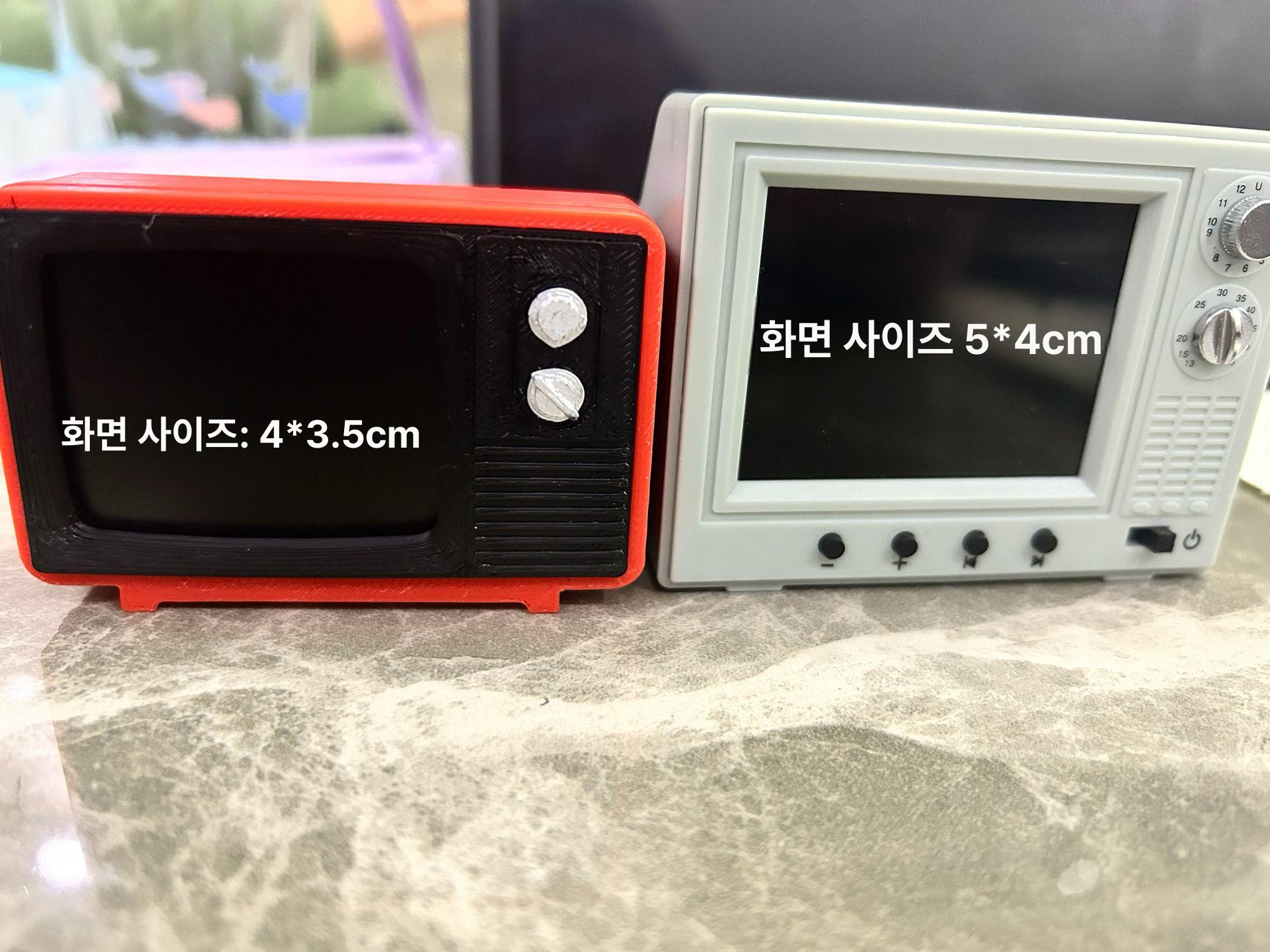 레트로 티비 촬영소품 전시용 송출 아날로그 매장 텔레비전 복고 인테리어 모형 소품샵 8G 옐로우 영상교체불가 - 상세 이미지 5
