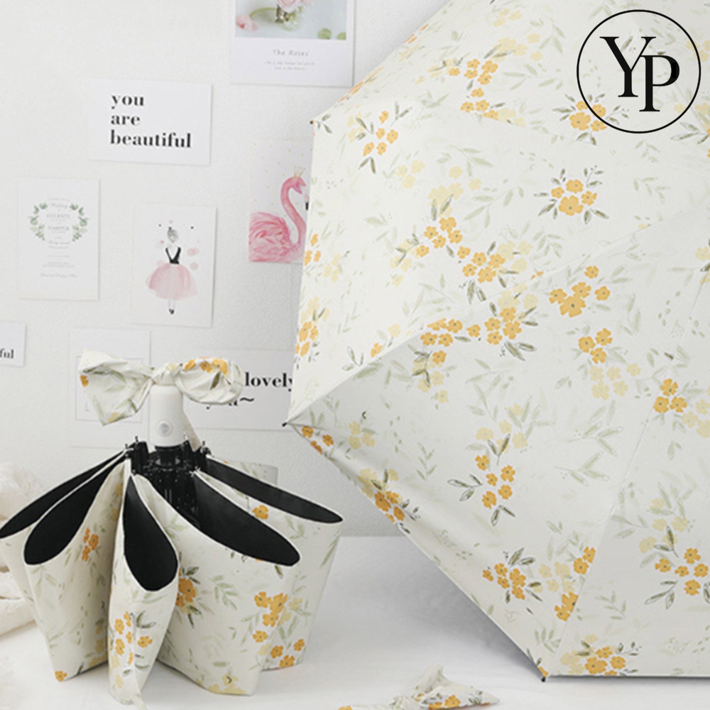 플라워 3단 자동 우산 UV차단 장마 대비 접이식 에쁜 암막 양산 우양산