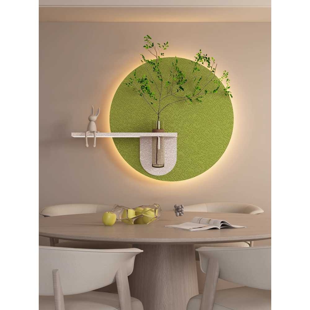 식물 액자 화분 인테리어 거실 카페 자연 감성 소품 A형 원형 50mm LED(전선)+리모컨 - 상세 이미지 3