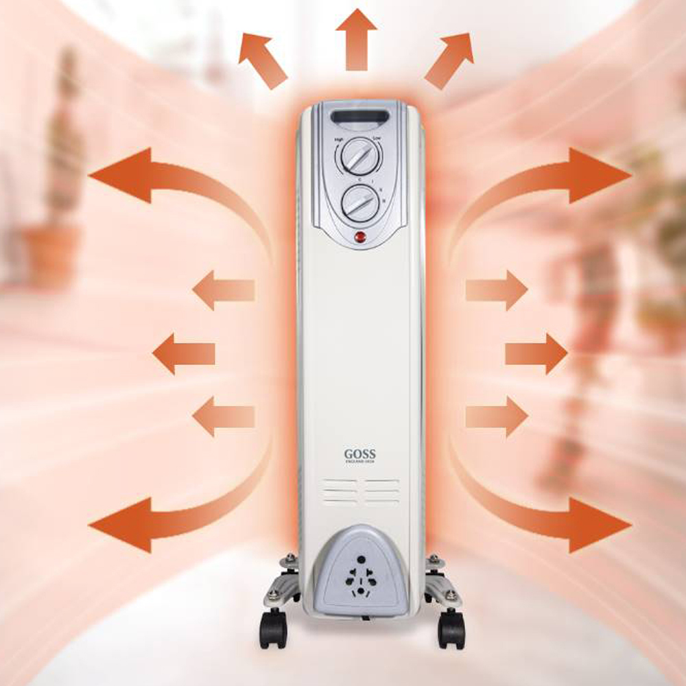 고스 오일 라디에이터 전기 히터 무소음 무취 타이머 균일난방 13핀, 2500W - 상세 이미지 4