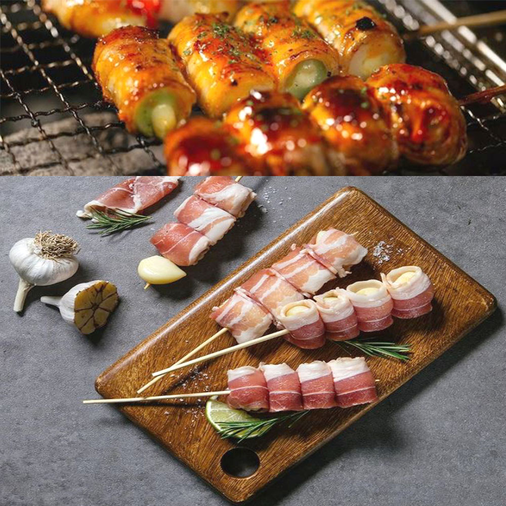 맛있는 베이컨 마늘말이꼬치 5개입 캠핑 혼술 간단 술안주 - 메인 이미지