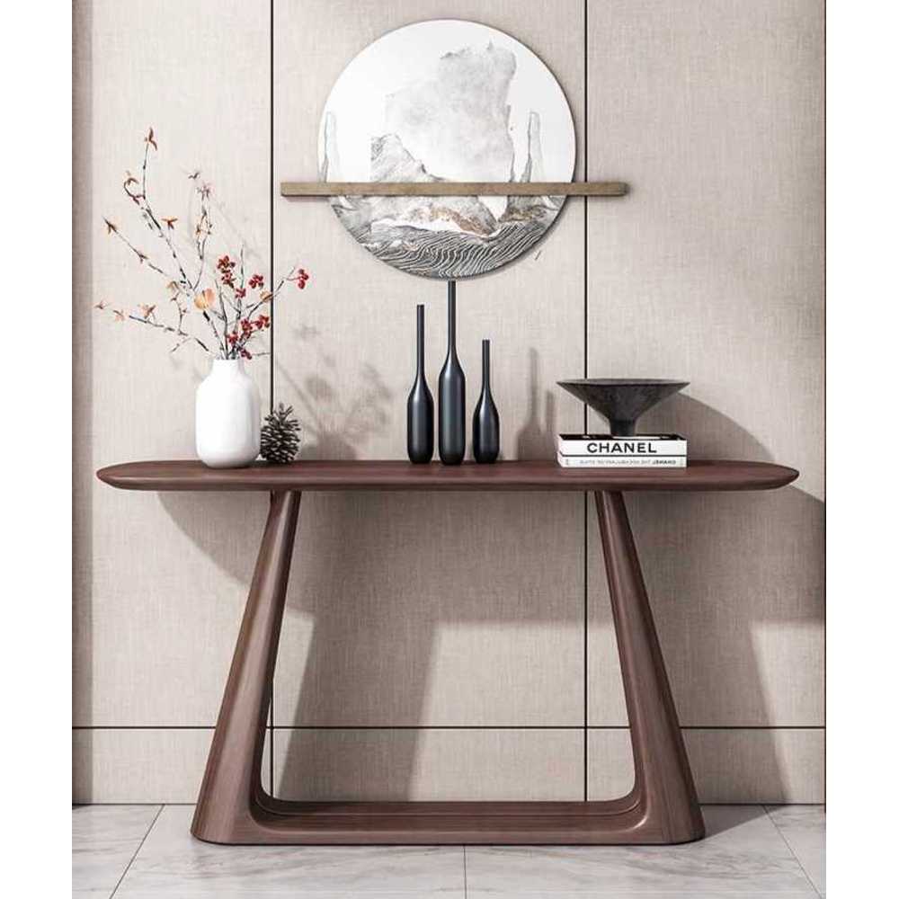 콘솔 테이블 현관 입구 협소 공간 활용 인테리어 소품 100x30x88cm (블랙월넛) - 상품 이미지