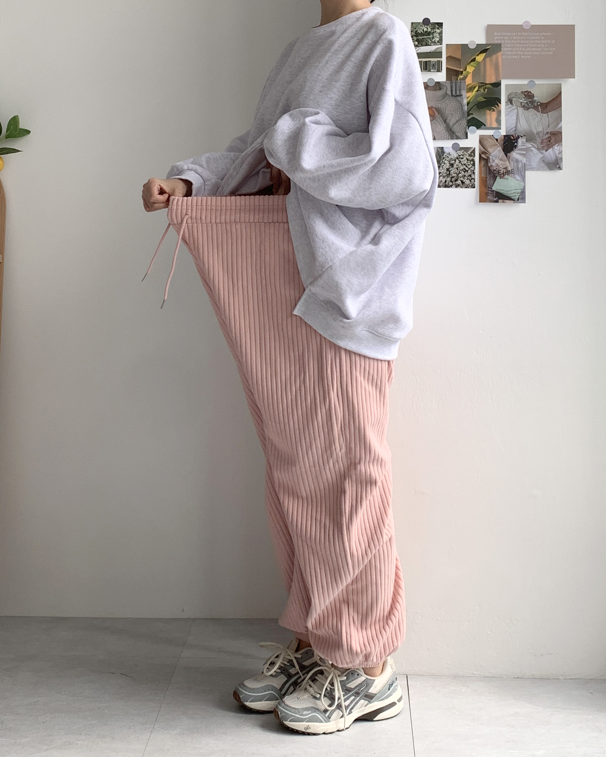 패치 골지 코듀로이 골덴 소라 조거팬츠 겨울 트레이닝팬츠 이미지 6
