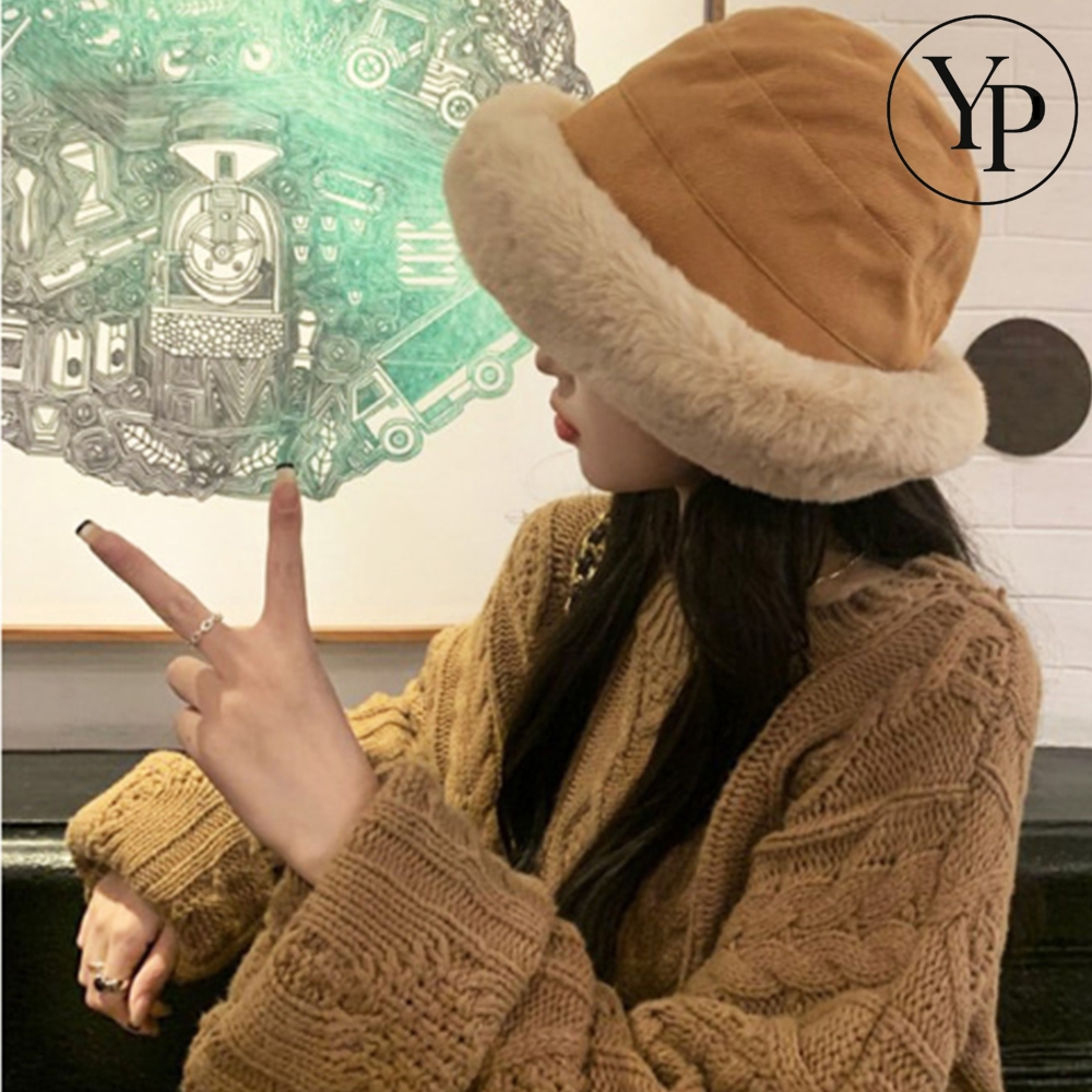 코듀로이 털모자 벙거지 비니 스키장 겨울 데일리 방한 보온 퍼 모자 - 상품 이미지