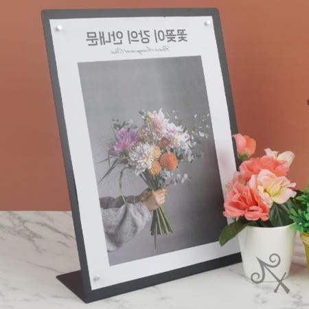 [컬러웨이브OEM]캔캔토토 L형 스틸 스탠딩 보드판 A4 자석부착가능 자석판 홍보대 마그네틱보드 광고판