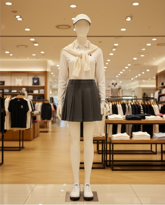 팬텀골프 여성 가을 속지마 포함 골프웨어 플리츠 큐롯 골프 치마 - 상세 이미지 3