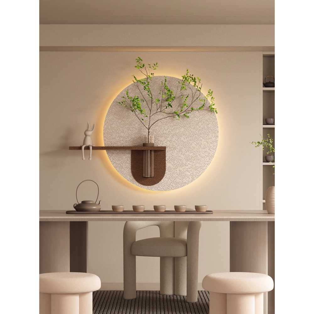 식물 액자 화분 인테리어 거실 카페 자연 감성 소품 A형 원형 50mm LED(전선)+리모컨 - 상세 이미지 5