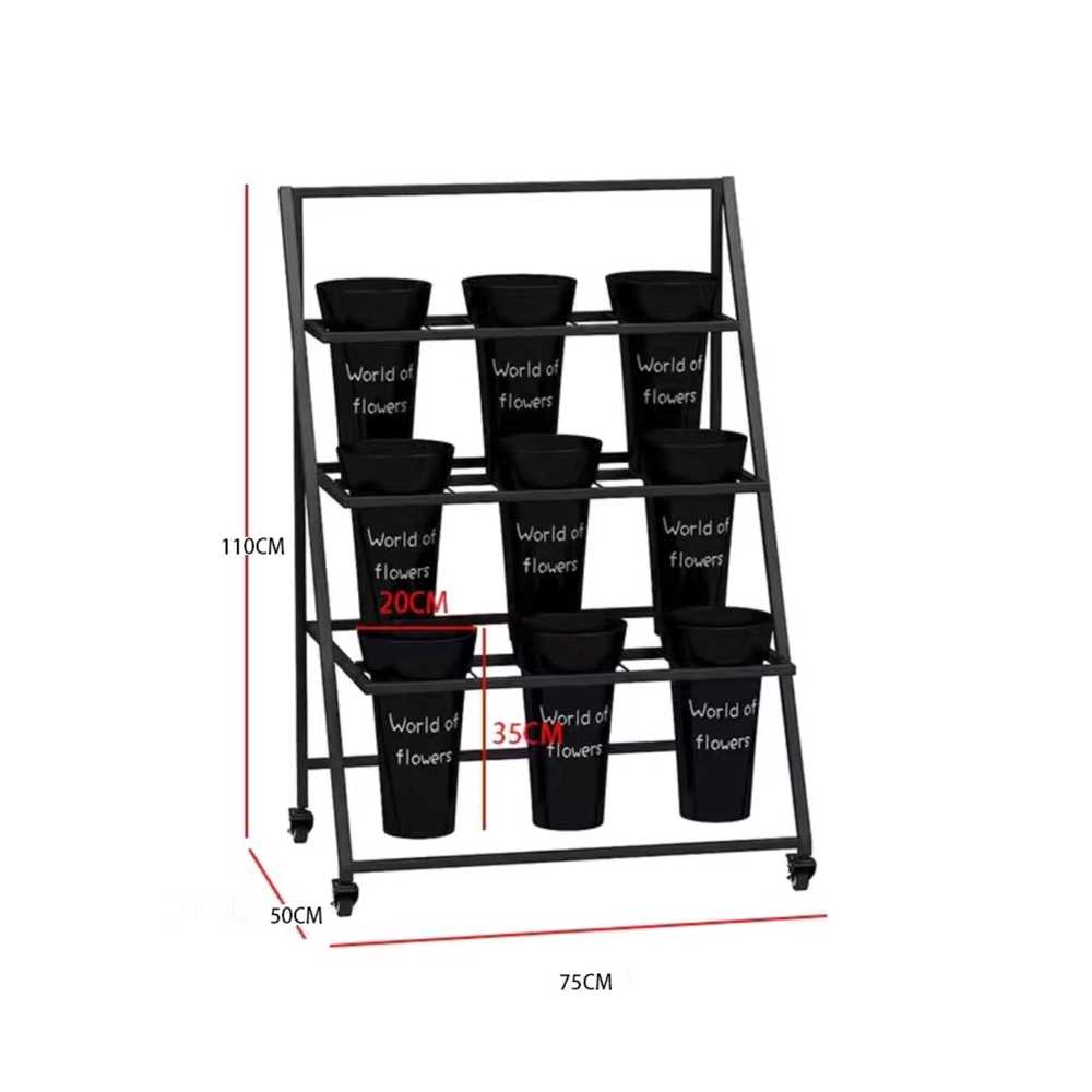 꽃다발 진열대 플라워샵 매장 장식 입학식 졸업식 3x3m + 블랙 싱글 랙 - 상세 이미지 2