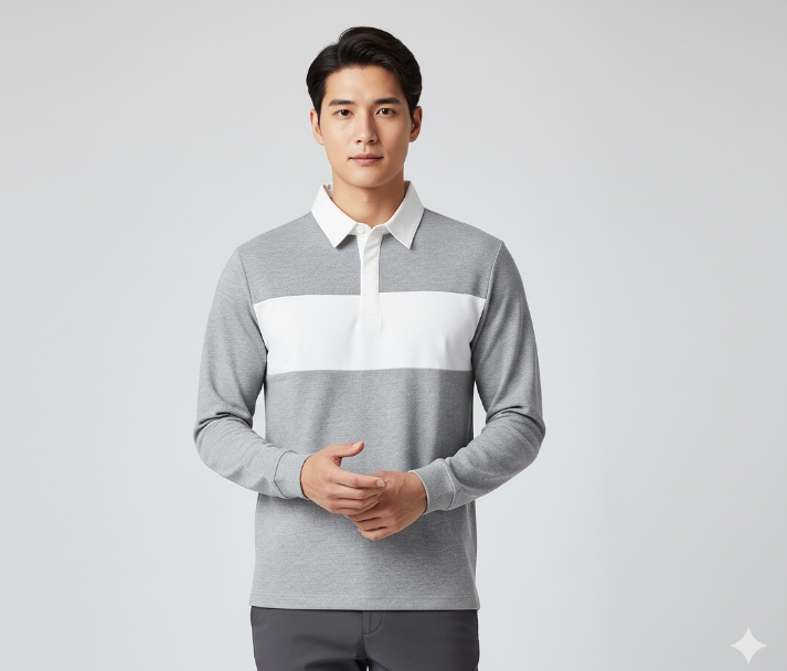 볼빅 골프 남성 가을 심플 스타리시한 필드룩 골프웨어 카라 티셔츠 - 상세 이미지 5