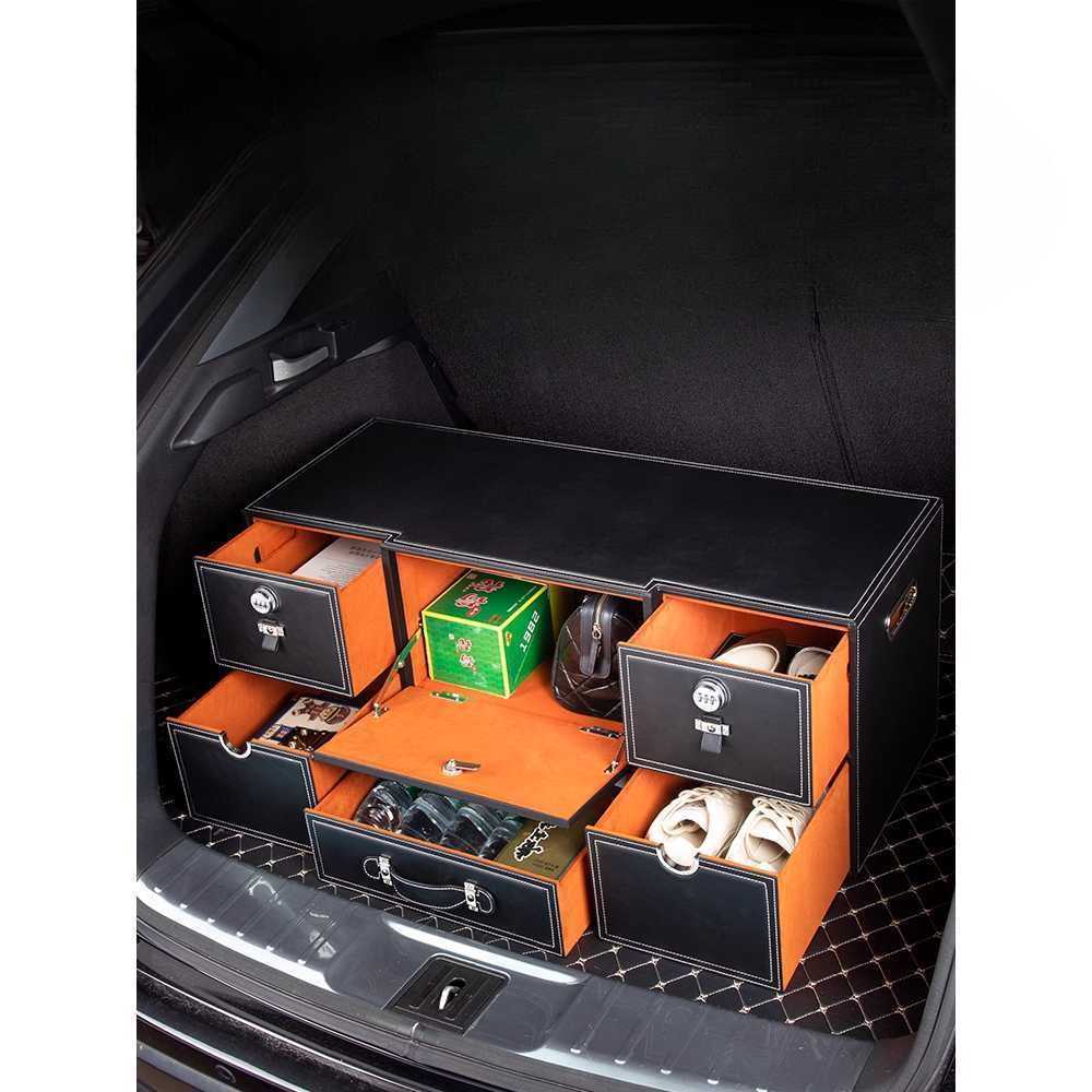 트렁크 수납함 차량용 접이식 다용도 정리함 럭셔리 BMW 블랙 85cm - 상세 이미지 5