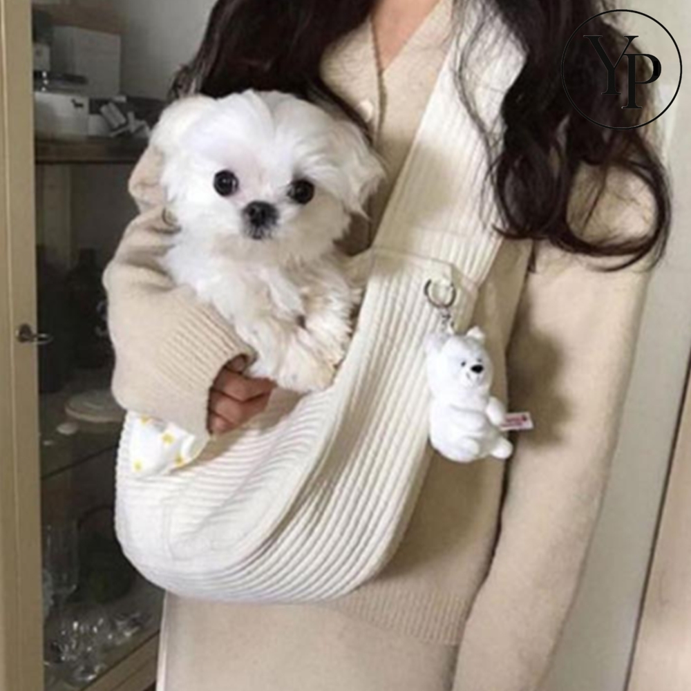 반려동물 이동 가방 슬링백 애견 포대기 캔버스 크로스백 외출 산책 포대기 - 상품 이미지