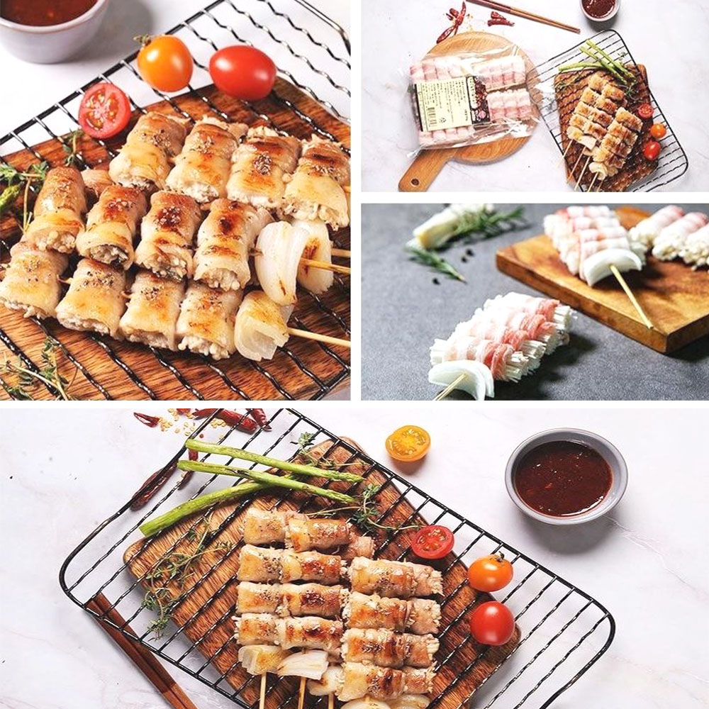 맛있는 삼겹 팽이말이꼬치 5개입 캠핑 혼술 간단 술안주 - 메인 이미지