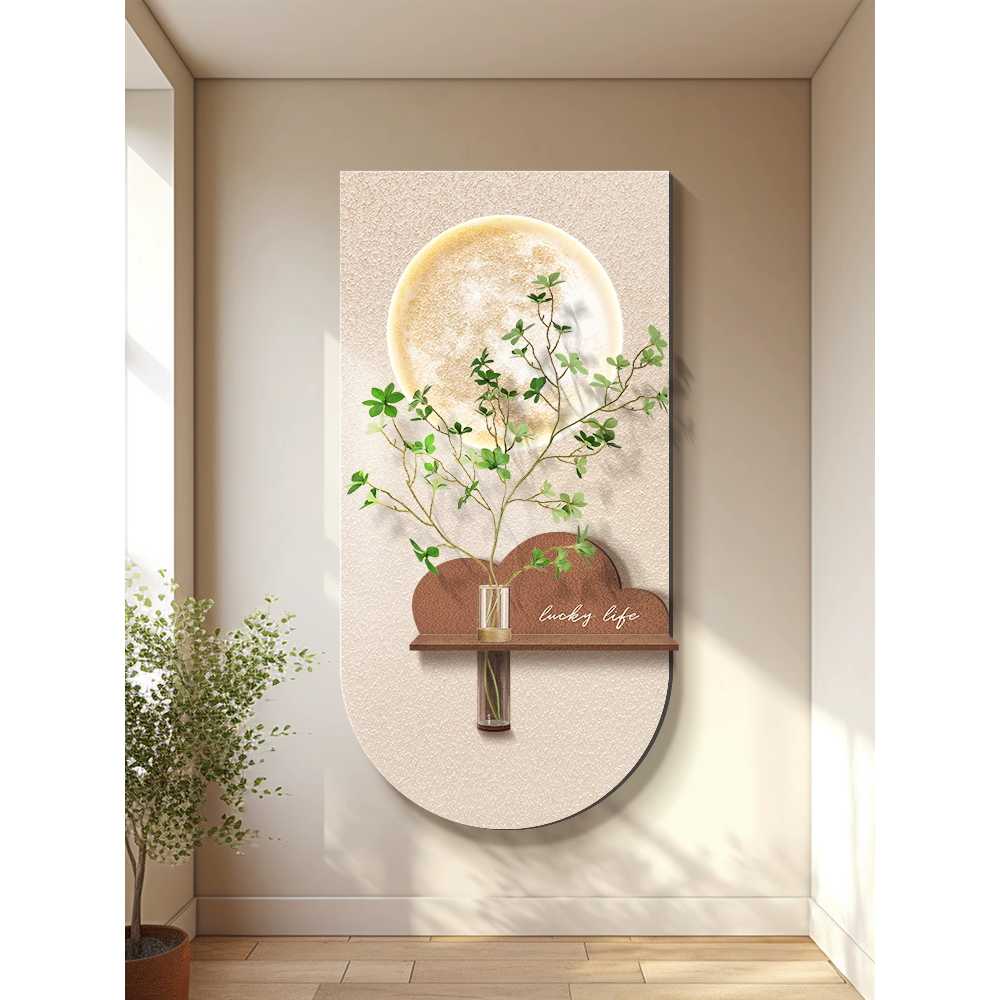거실 액자 화분 인테리어 벽걸이 식물 포인트 장식 A형 40x80cm+꽃병(20cm) - 상세 이미지 2