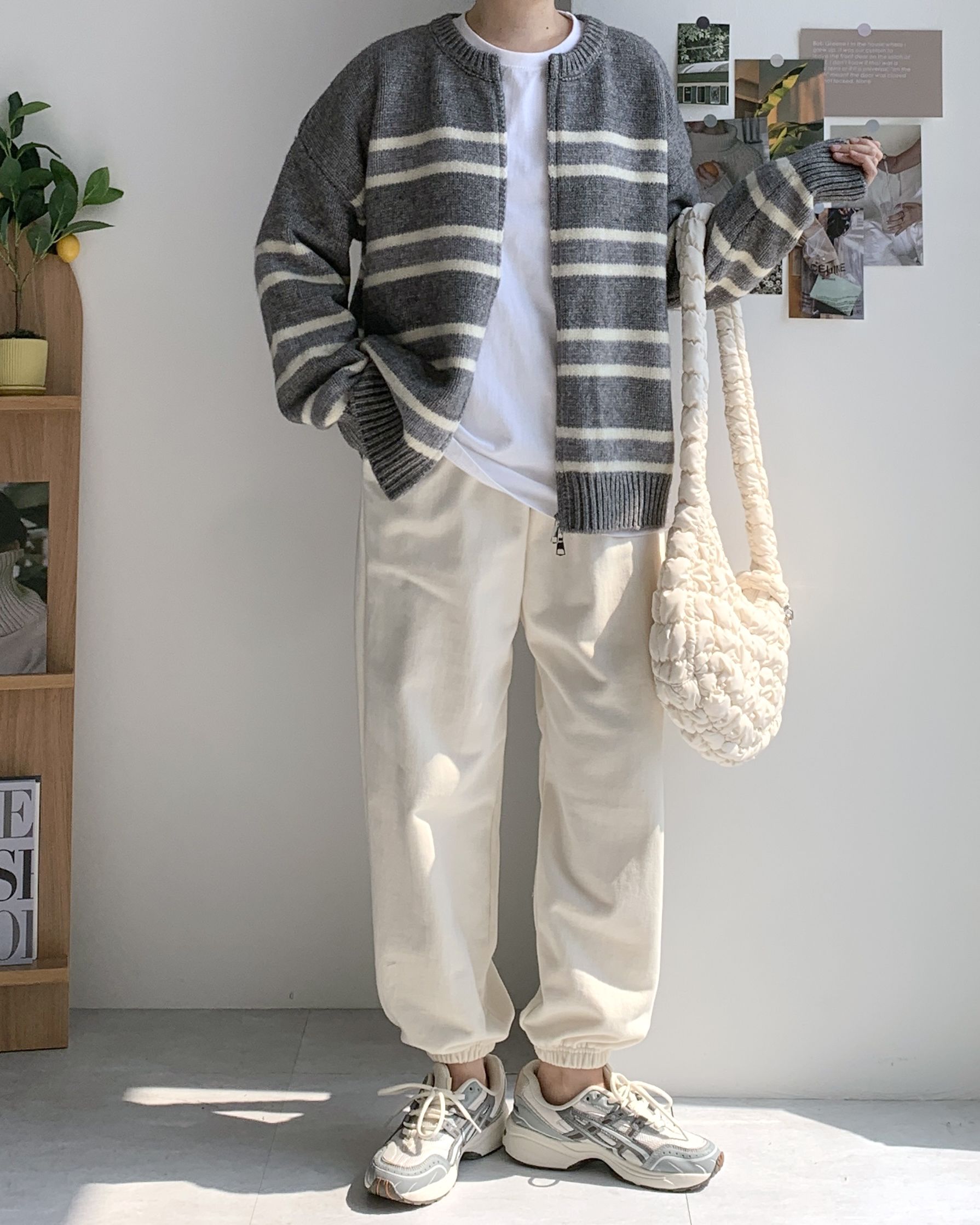 집업가디건 울 단가라가디건 겨울 빅사이즈가디건 이미지 8
