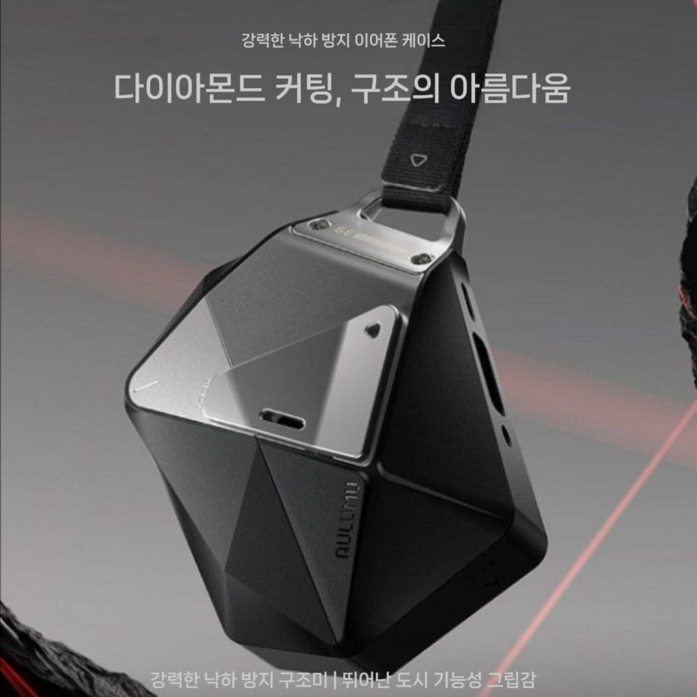 에어팟 프로3 케이스 윈드 스트랩 랜야드 메탈 하드 반투명 커버 - 상세 이미지 3
