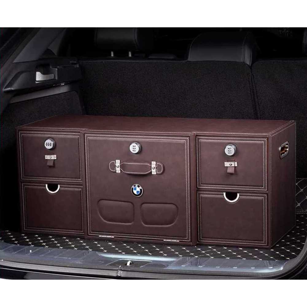 트렁크 수납함 차량용 접이식 다용도 정리함 럭셔리 BMW 블랙 85cm - 상세 이미지 2