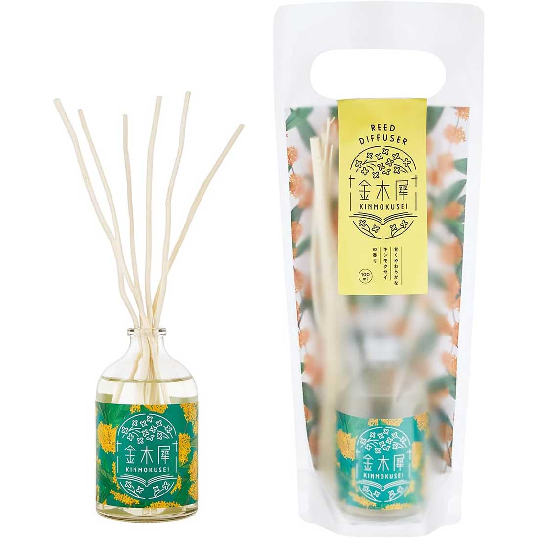 글로벌 프로덕트 플래닝 은은한 금목서 향 리드 디퓨저 100ml 룸 프래그런스
