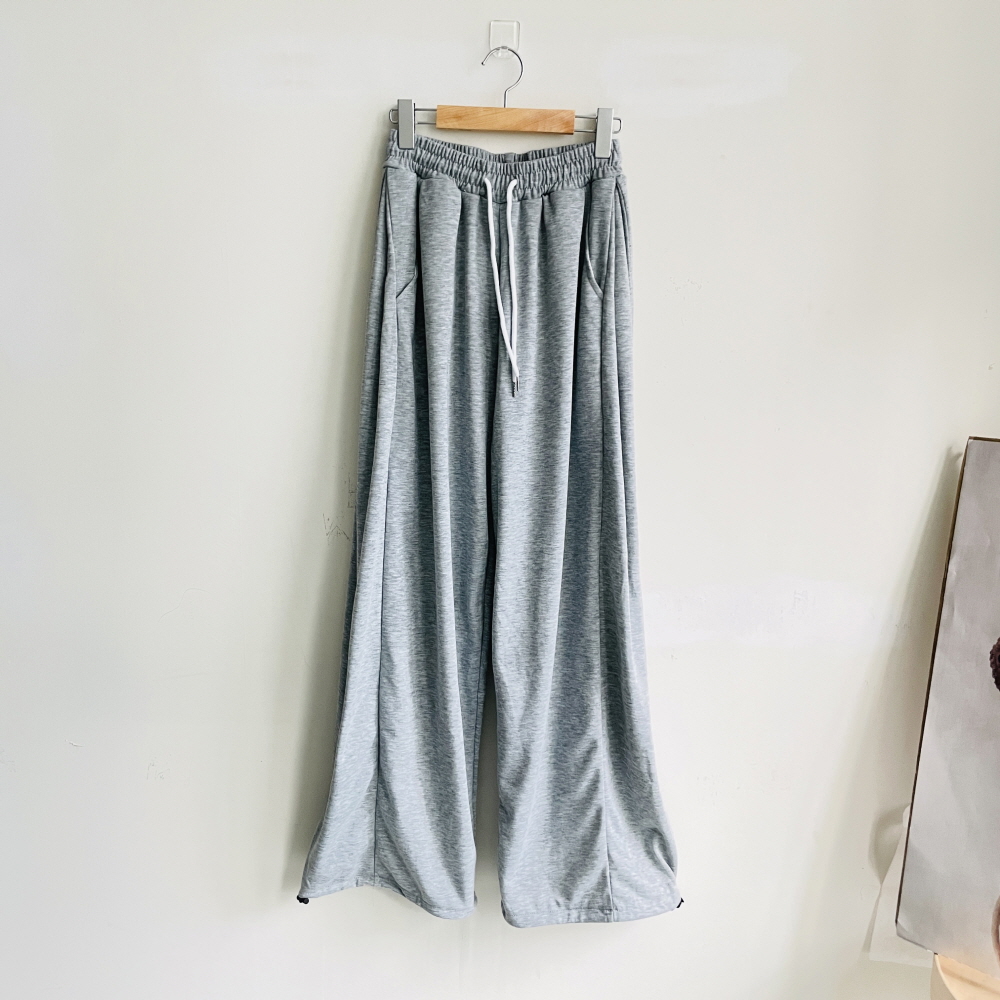 사이드 핀턱와이드팬츠 여성조거팬츠 밴딩 트레이닝 바지 - 상세 이미지 5