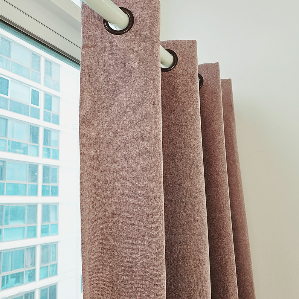 벽뚫지않는 암막커튼+힘센 압축봉 세트 핑크퍼플, 600x235cm(가로300cm2장)