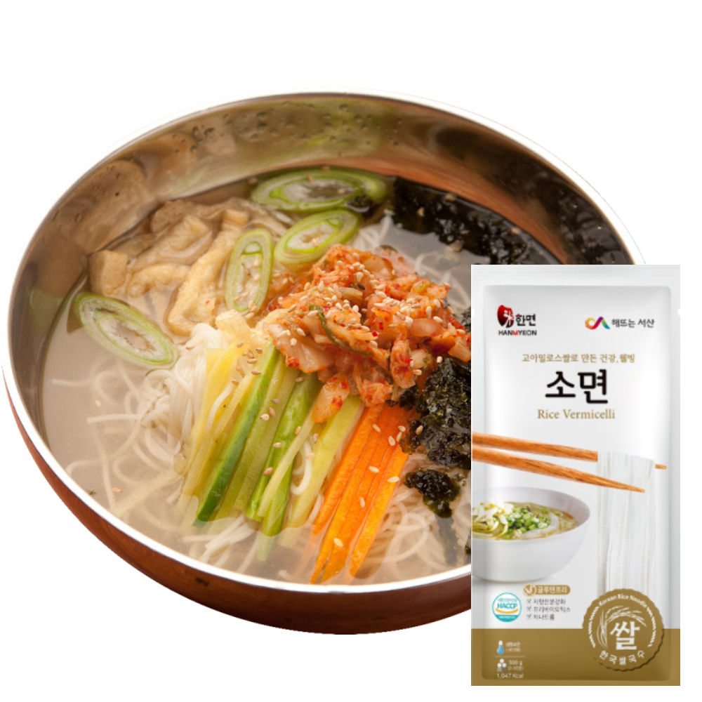 밀대신 쌀과 전분 소금으로 만든 소면, 500g, 2개 - 상품 이미지