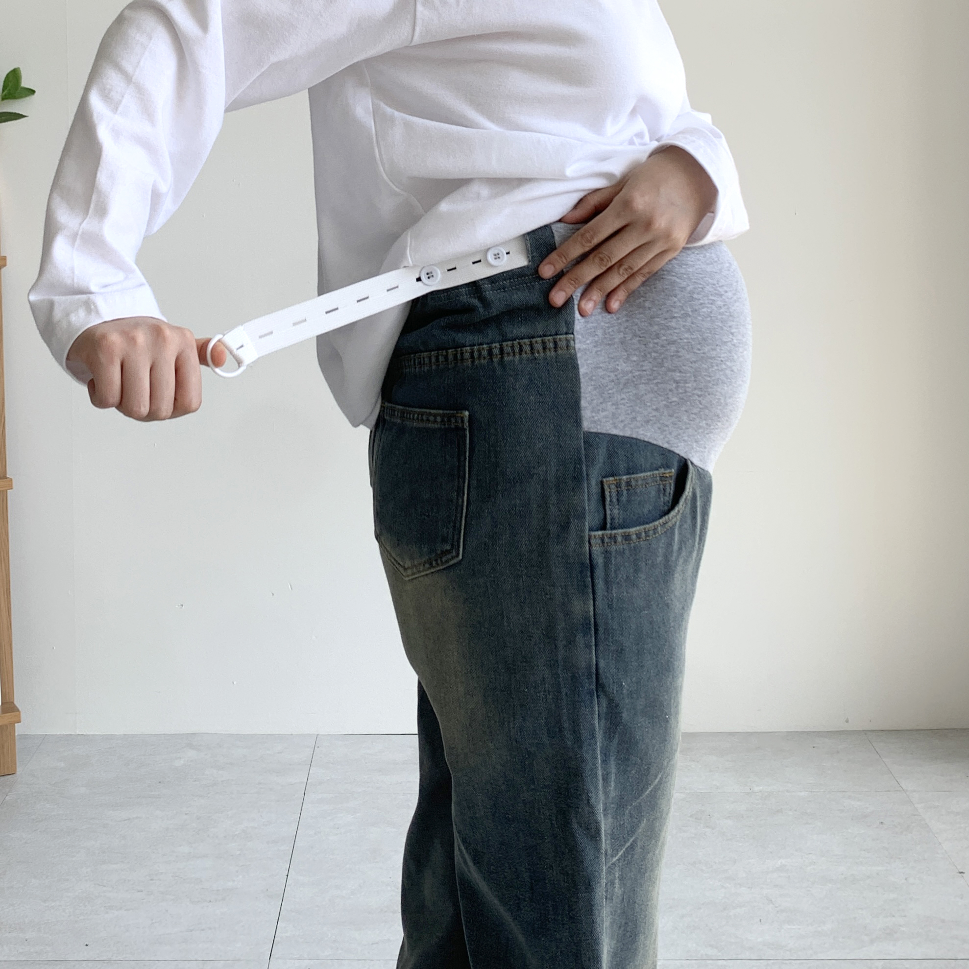 임산부청바지 임부바지 만삭데님팬츠 - 상세 이미지 4