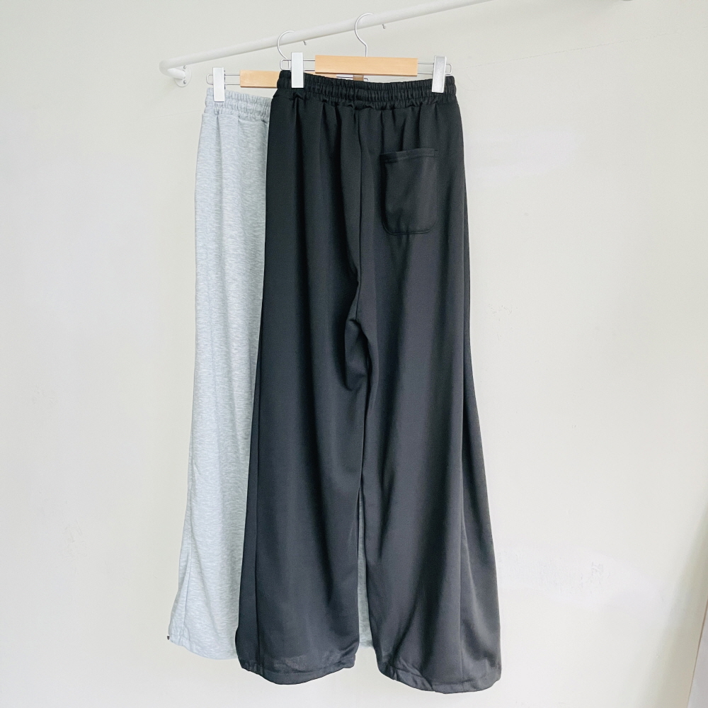 사이드 핀턱와이드팬츠 여성조거팬츠 밴딩 트레이닝 바지 - 상세 이미지 2