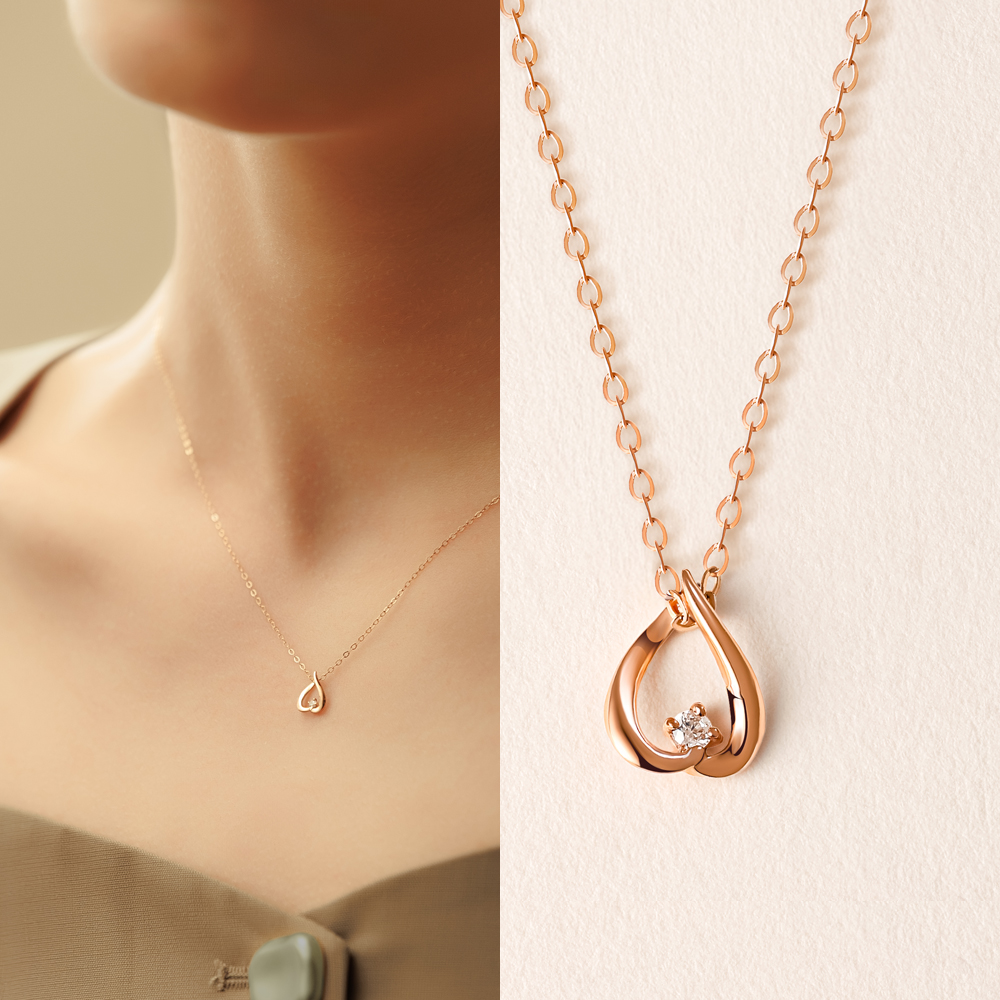 14K 하트 물방울 목걸이 데일리 여자친구 명품 금목걸이 심플