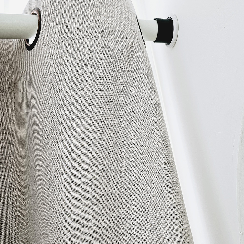 벽뚫지않는 암막커튼+힘센 압축봉 세트 모카베이지, 300x235cm(가로150cm2장)