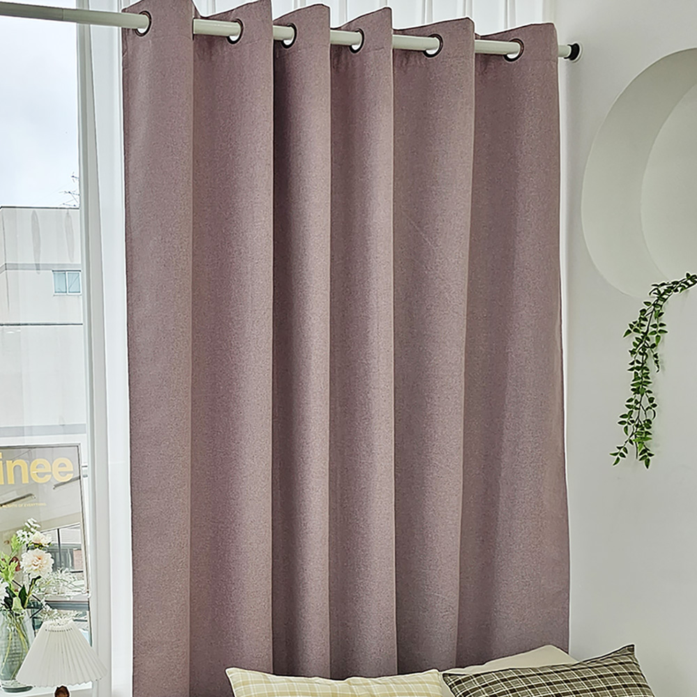 벽뚫지않는 암막커튼+힘센 압축봉 세트 핑크퍼플, 300x235cm