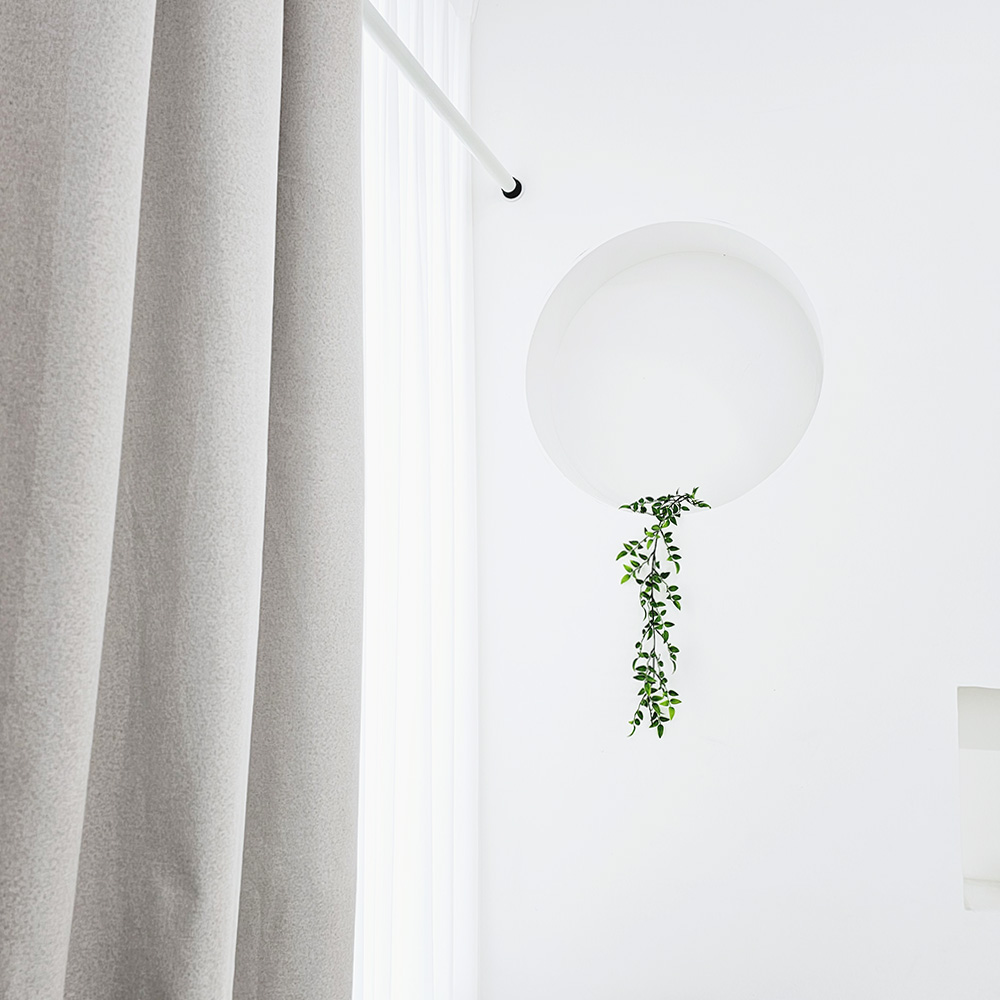 벽뚫지않는 암막커튼+힘센 압축봉 세트 모카베이지, 300x235cm(가로150cm2장)