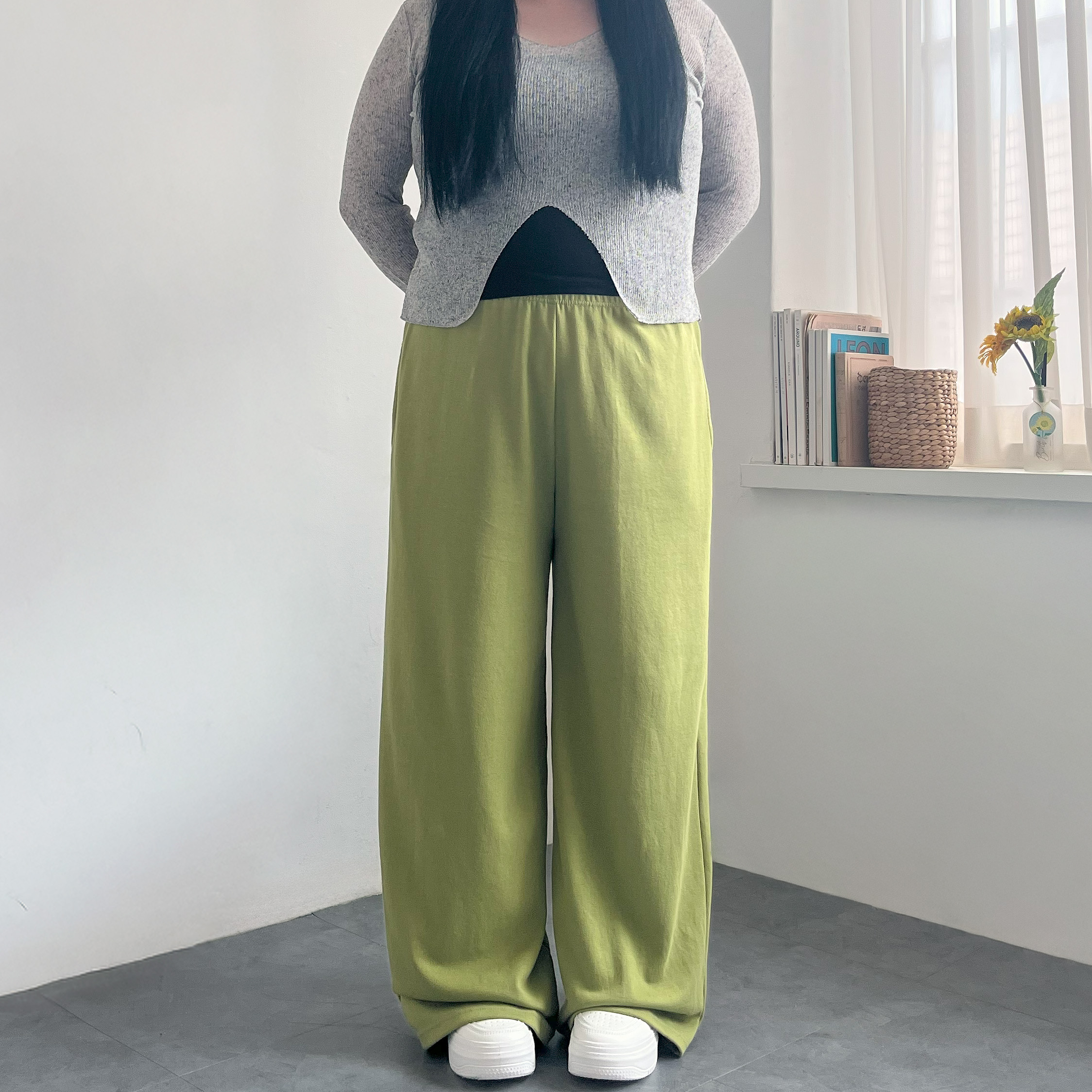 여성와이드트레이닝팬츠 신축성좋은 편한 여자통바지 키작녀 - 상세 이미지 2