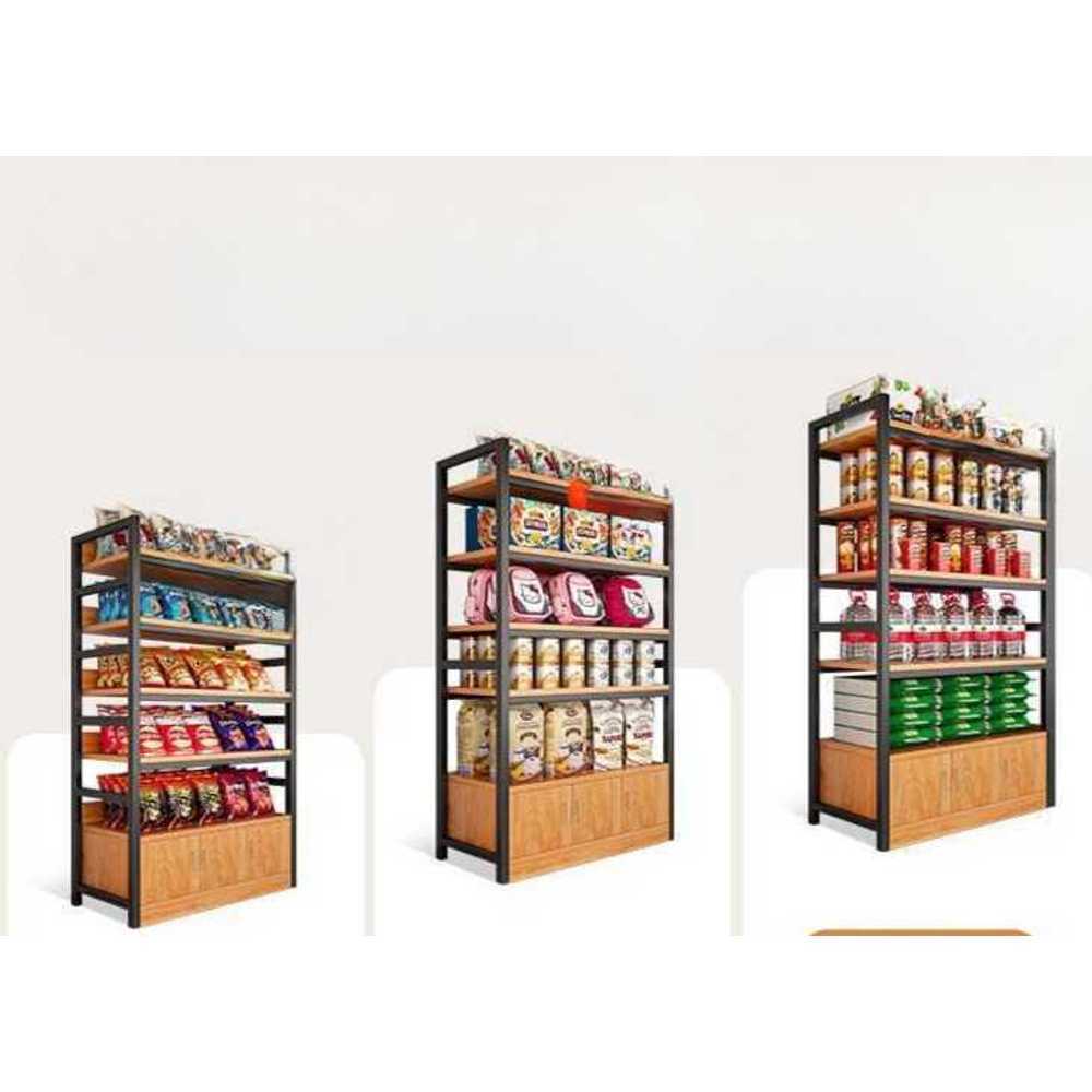 인테리어 장식장 책장 진열대 거실 가구 서재 선반 오크+블랙 4단 60CM - 상세 이미지 2