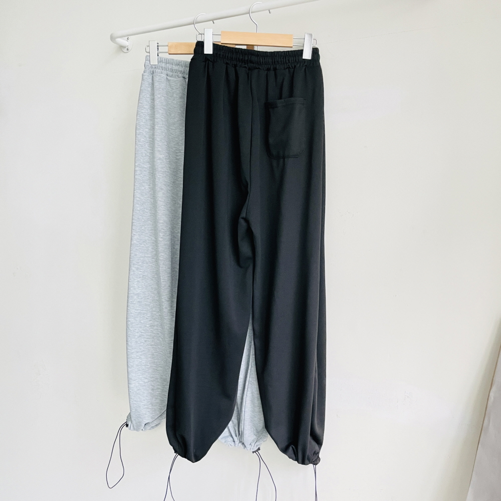 사이드 핀턱와이드팬츠 여성조거팬츠 밴딩 트레이닝 바지 - 상세 이미지 4