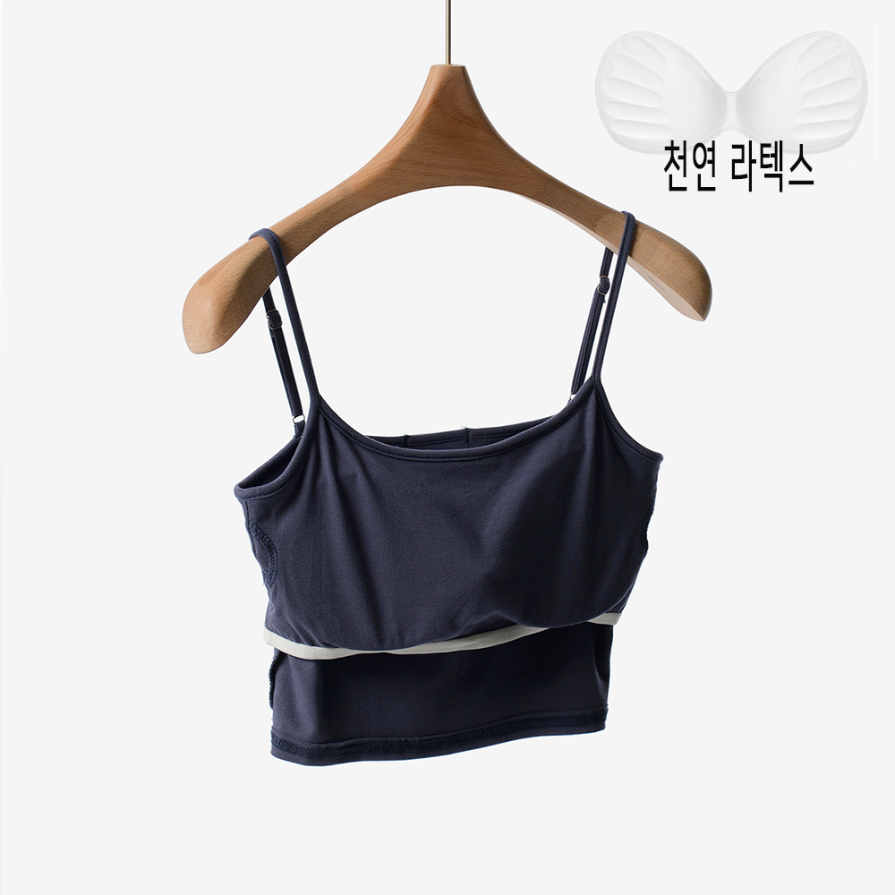 그리니치 요가복 라텍스 캡내장 크롭탑 브라탑 캡나시 필라테스복 이미지 7