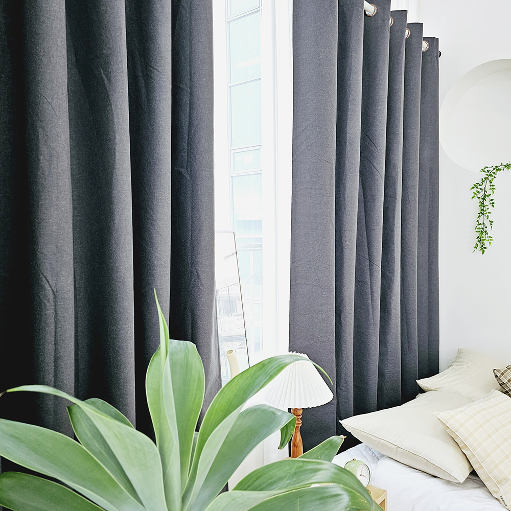 벽뚫지않는 암막커튼+힘센 압축봉 세트 다크그레이, 450x235cm(가로225cm2장)