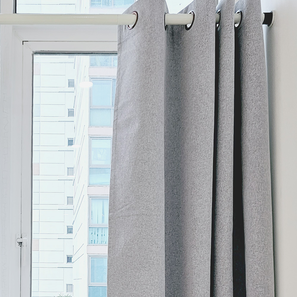 벽뚫지않는 암막커튼+힘센 압축봉 세트 라이트그레이, 300x235cm