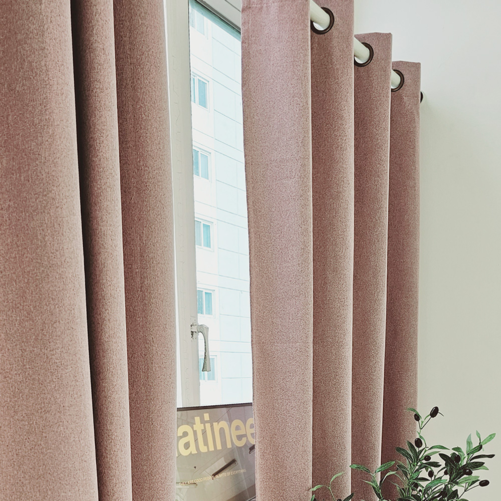 벽뚫지않는 암막커튼+힘센 압축봉 세트 핑크퍼플, 600x235cm(가로300cm2장)