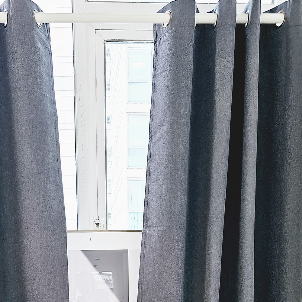 벽뚫지않는 암막커튼+힘센 압축봉 세트 다크그레이, 600x235cm(가로300cm2장)