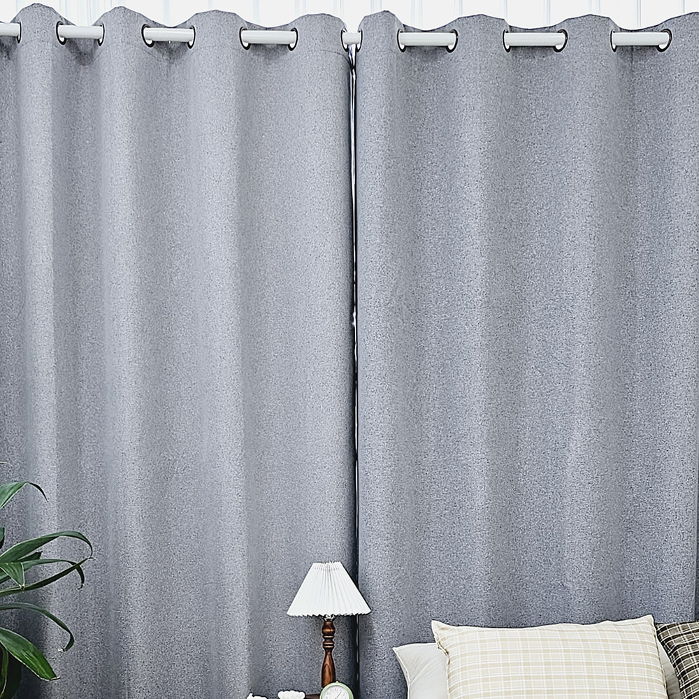 벽뚫지않는 암막커튼+힘센 압축봉 세트 라이트그레이, 600x235cm(가로300cm2장)