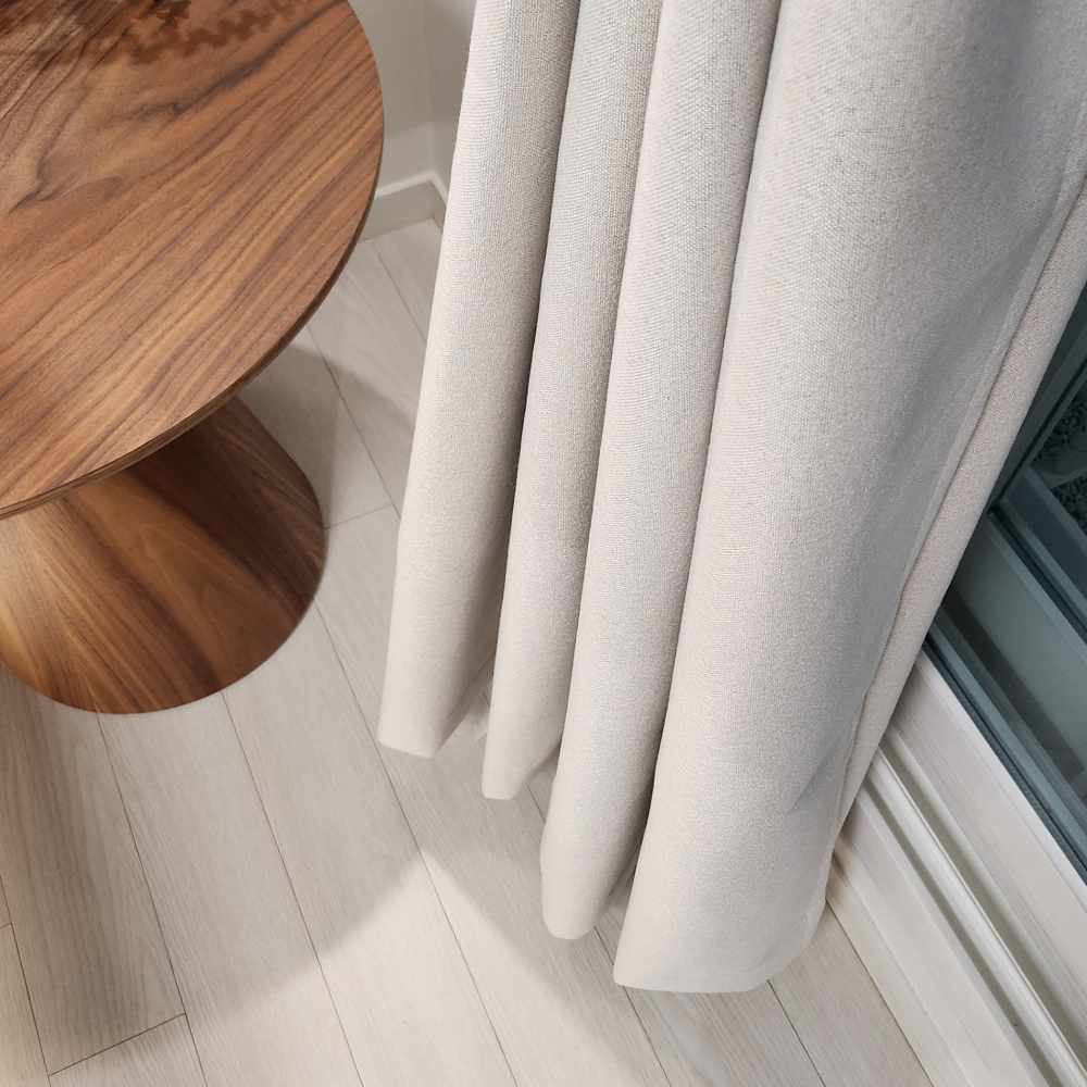 벽뚫지않는 암막커튼+힘센 압축봉 세트 모카베이지, 600x235cm(가로300cm2장)