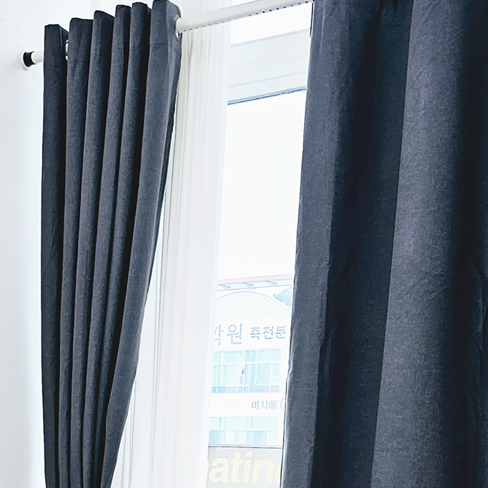 벽뚫지않는 암막커튼+힘센 압축봉 세트 다크그레이, 450x235cm(가로225cm2장)