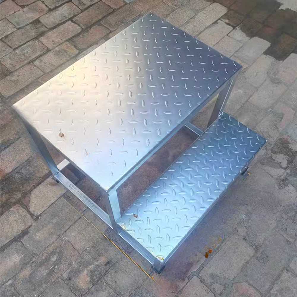 계단 발판 알루미늄 휴대용 작업대 공구 작업 스텝 2단 + 40x40cm - 상품 이미지